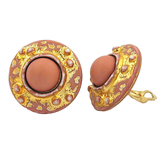 Clip, salmon, gold-swiped