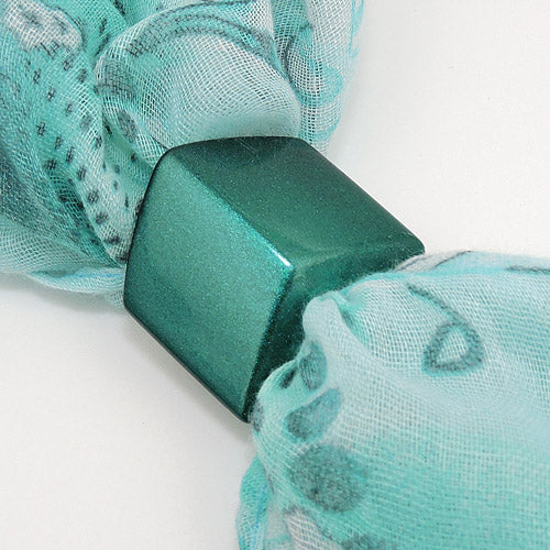 Cloth ring 45x36x18mm hexagon green-metallic glossy plastic