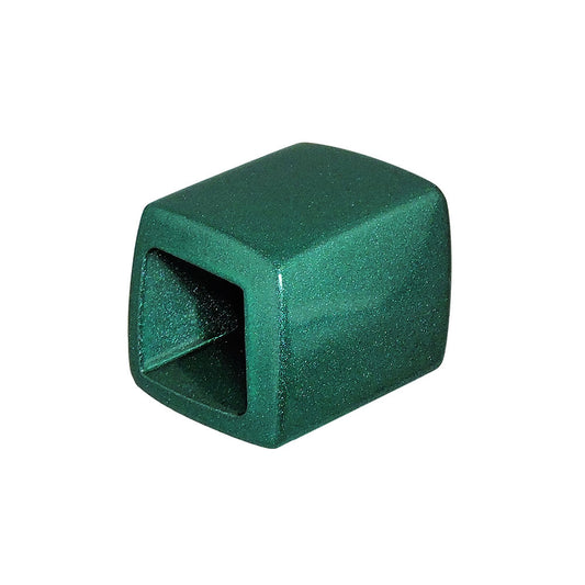 Cloth ring 45x36x18mm hexagon green-metallic glossy plastic