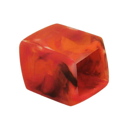 Cloth ring 45x36x18mm hexagon red-marbled glossy plastic