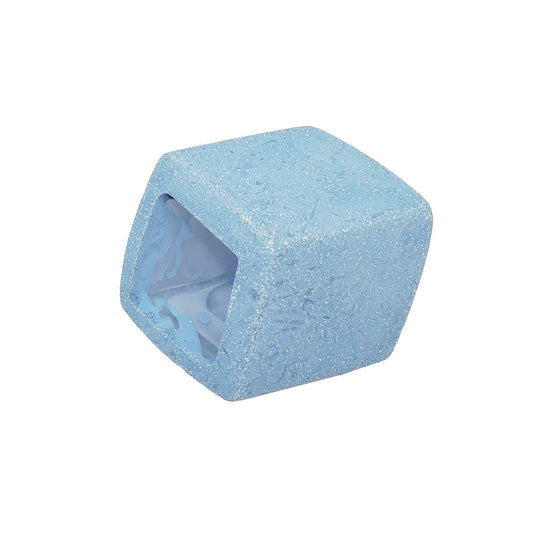 Scarf ring 45x36x18mm hexagon jeans-blue ceramic matt plastic