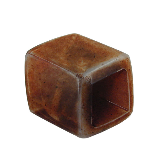 Cloth ring 45x36x18mm hexagon brown-gray speckled shiny plastic