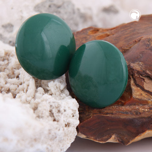 Clip 24mm dark green plastic clip mechanism gold-colored