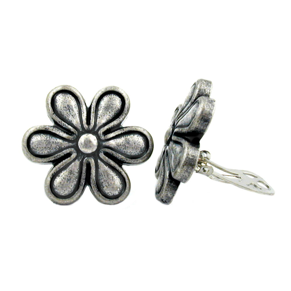 Clip Blume altsilber-farbig