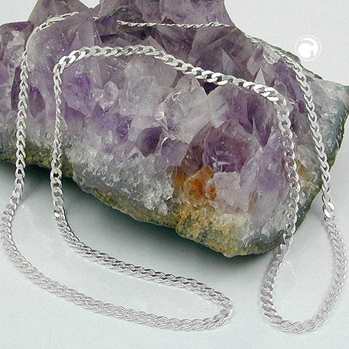 Kette 3mm Flachpanzerkette diamantiert Silber 925