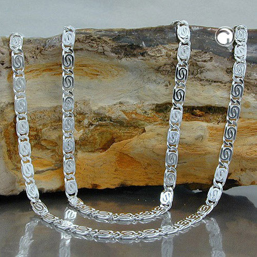 Armband 3,2mm S-Panzerkette flach diamantiert Silber 925