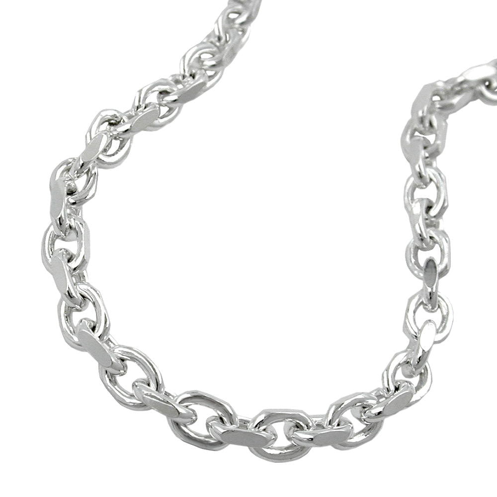 Armband 3,5mm Ankerkette 4x diamantiert Silber 925