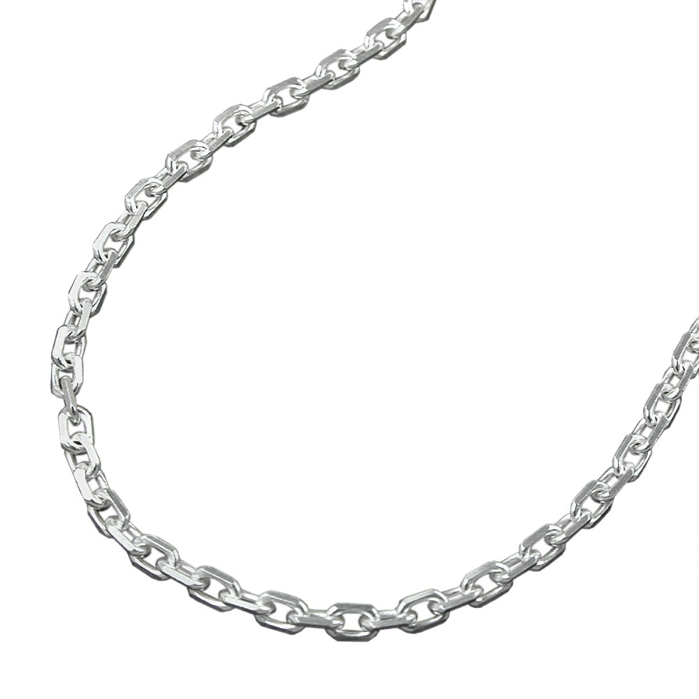Armband 2mm Ankerkette 8x diamantiert Silber 925