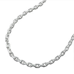Armband 2mm Ankerkette 8x diamantiert Silber 925