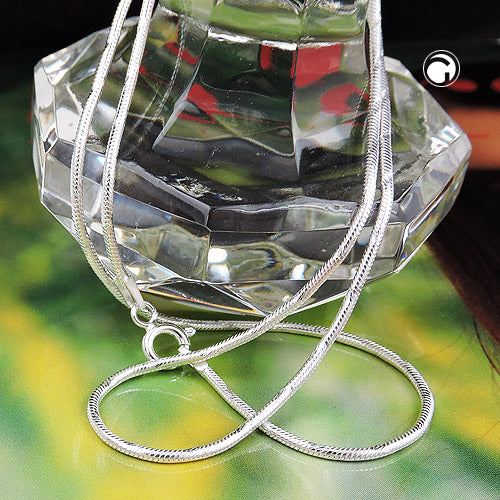 Kette 1,3mm runde Schlangenkette diamantiert Silber 925