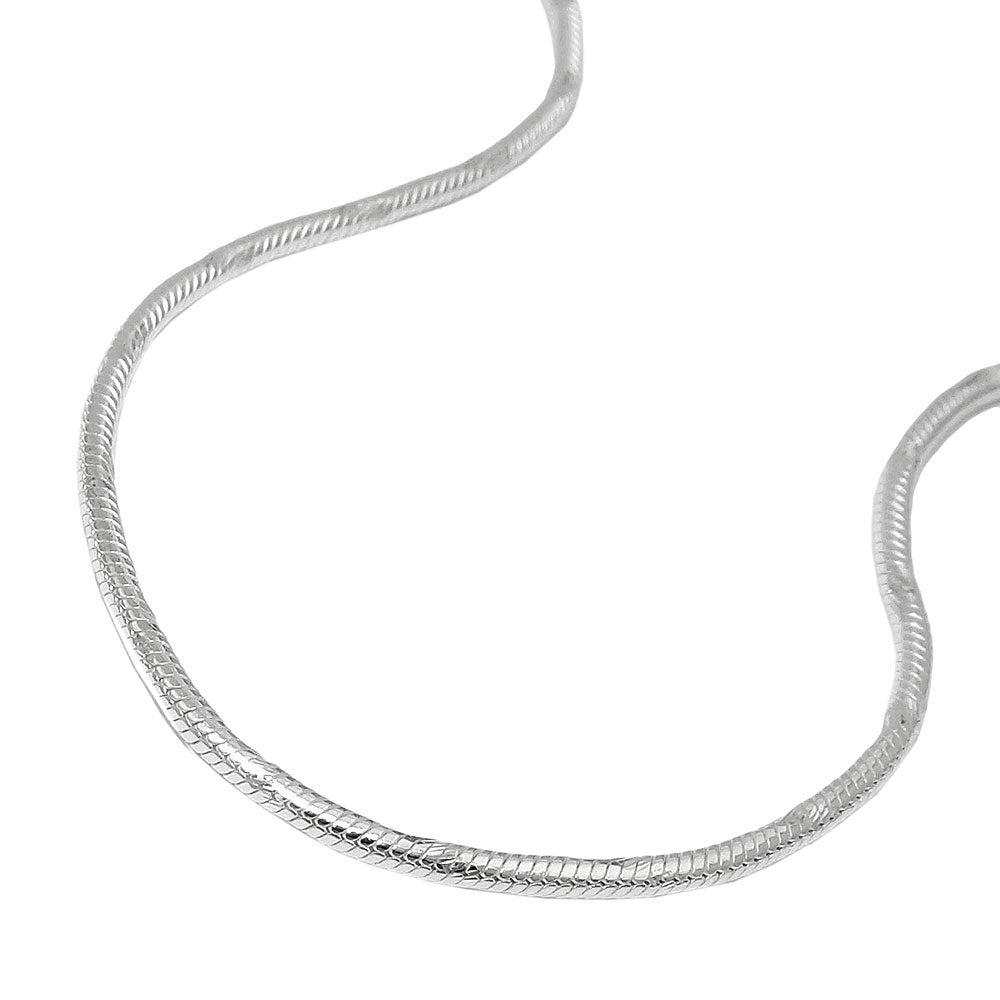 Kette 1,3mm runde Schlangenkette diamantiert Silber 925