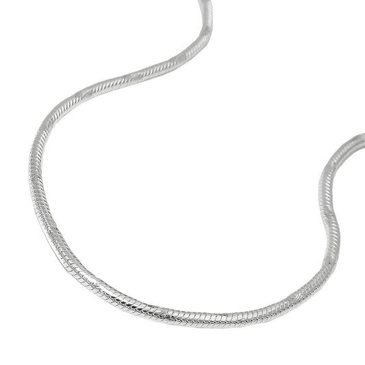 Kette 1,3mm runde Schlangenkette diamantiert Silber 925