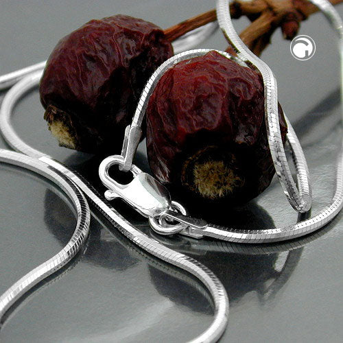 Kette 1,3mm Schlangenkette fünfkantig diamantiert Silber 925