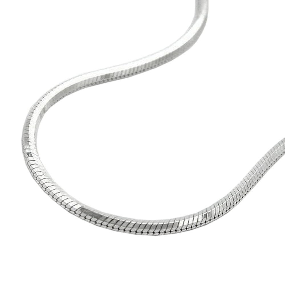 Kette 1,3mm Schlangenkette fünfkantig diamantiert Silber 925