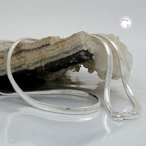 Kette 4mm Schlange flach glänzend Silber 925