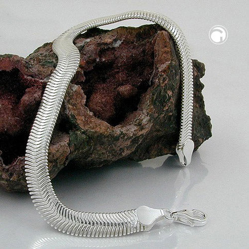 Kette 6x2mm flache Schlangenkette glänzend Silber 925