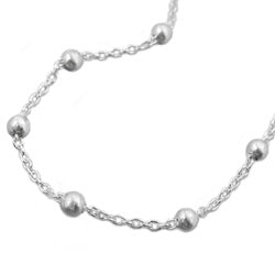 Kette 1,3mm Ankerkette mit 29 Kugeln Silber 925