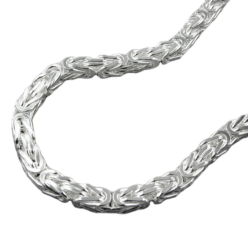 Armband ca.4mm Königskette vierkant glänzend Silber 925