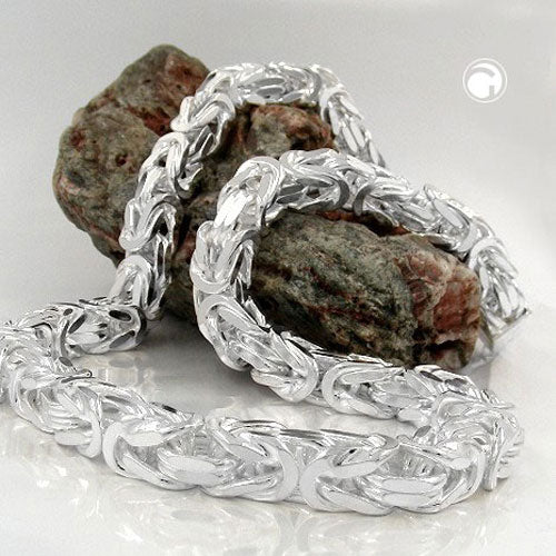Kette ca. 8mm Königskette vierkant glänzend Silber 925