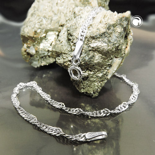 Kette 2,4mm Singapurkette diamantiert Silber 925