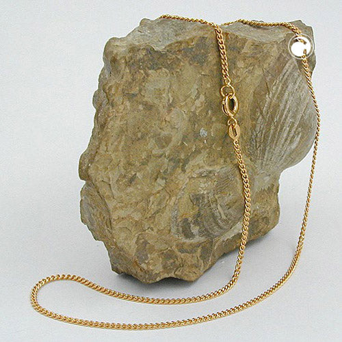 Belly chain 16mm flat curb diamond-plated gold-plated AMD