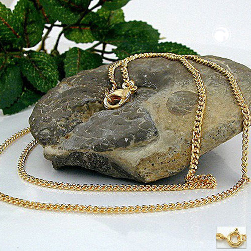 Kette Flachpanzer 2mm diamantiert vergoldet AMD