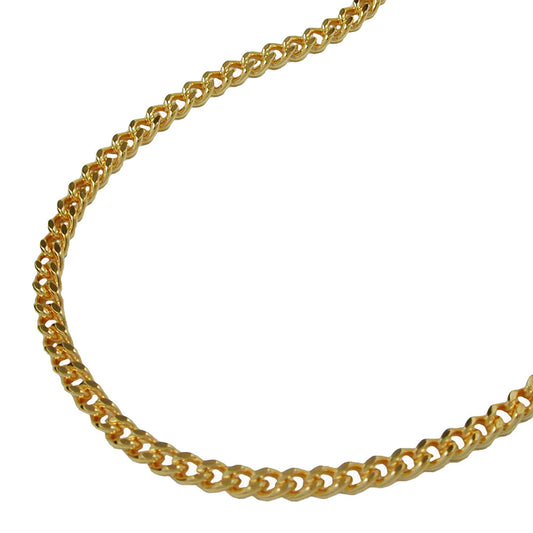 Chain flat curb 2mm diamond-plated gold-plated AMD