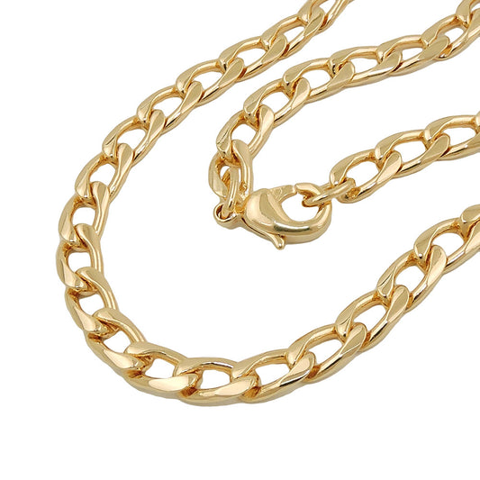 Chain wide curb 5mm gold-plated AMD 50cm