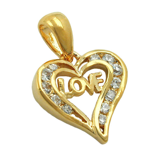 Pendant 15x15mm heart gold-plated 3 microns