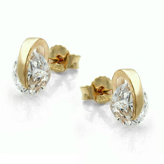 Stecker, mit beweglichem CZ, 9Kt GOLD