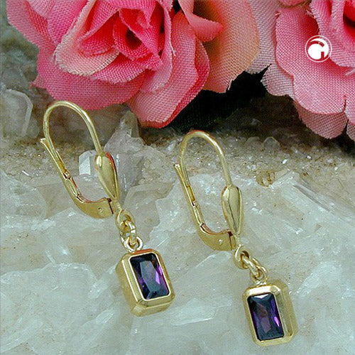 Brisur, synthetischer Amethyst 9Kt GOLD