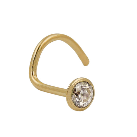 Nose stud 2.5mm with white zirconia 18Kt GOLD