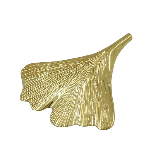 Pendant 23x24mm ginkgo leaf shiny 9Kt GOLD