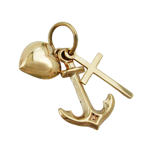Faith-Love-Hope pendant 9Kt GOLD