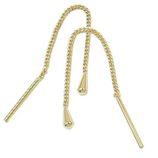 Durchzieher Ohrring Ohrhänger 5x2mm kleiner Kegel 1mm Panzerkettchen 9Kt GOLD