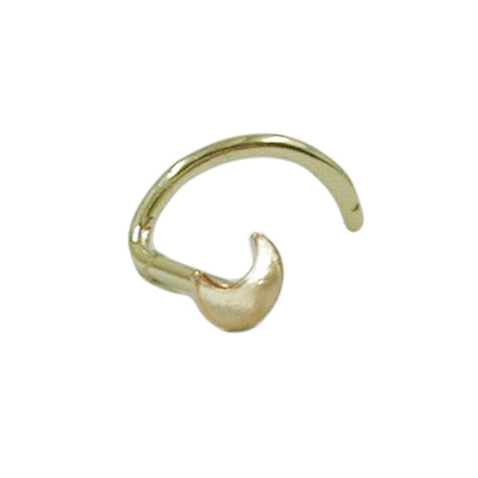 Nose stud 2.5mm spiral with small moon 14Kt GOLD