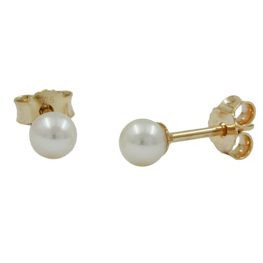 Stud earring approx. 3mm freshwater cultured pearl 9Kt GOLD