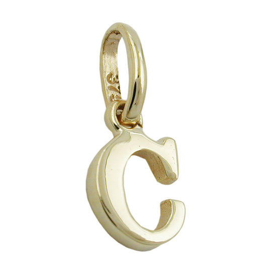 Pendant 8x5mm letter C shiny 9Kt GOLD