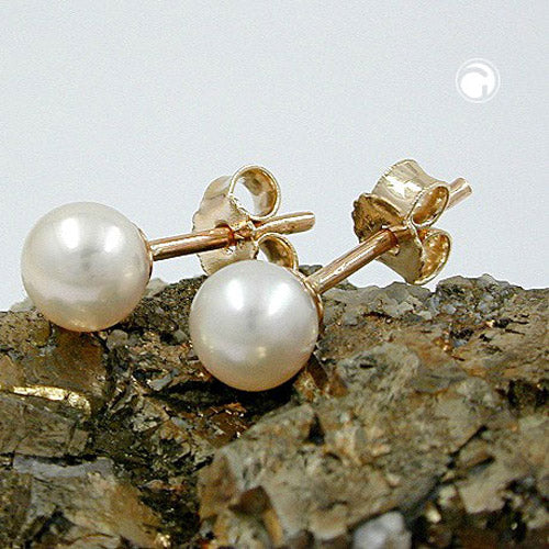 Stud earring approx. 6mm freshwater cultured pearl 9Kt GOLD