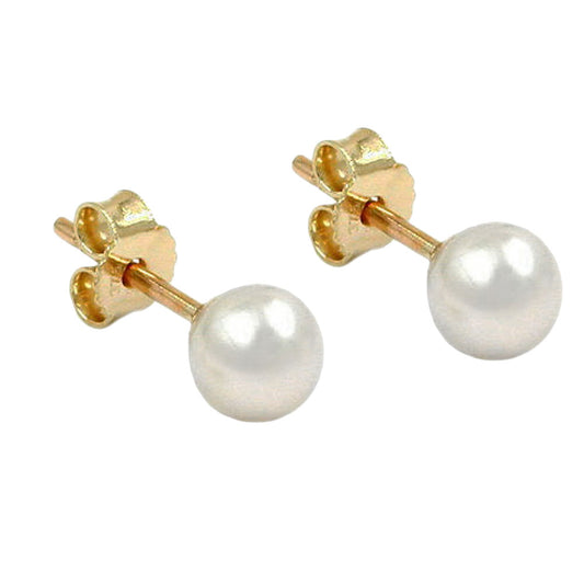 Stud earring approx. 6mm freshwater cultured pearl 9Kt GOLD