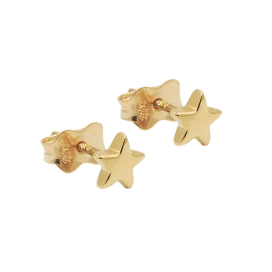 Stud earring 5mm star shiny 9Kt GOLD