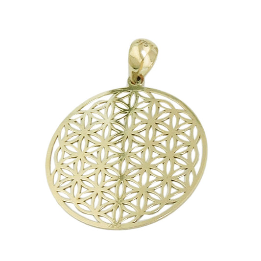 Pendant 20mm Flower of Life filigree 9Kt GOLD