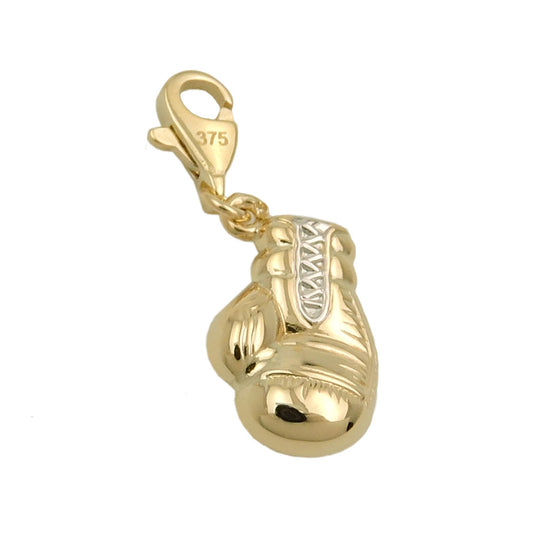 Pendant 14x10mm Charm Boxing Glove bicolor 9 Kt GOLD