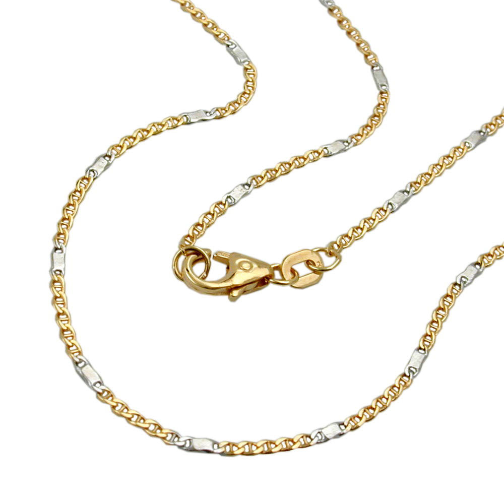 Armband 1,4mm Stegpanzer bicolor 14Kt GOLD