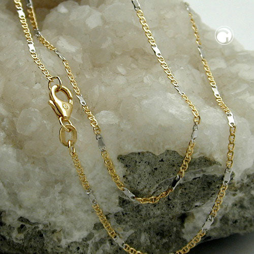 Armband 14mm Stegpanzer bicolor 14Kt GOLD