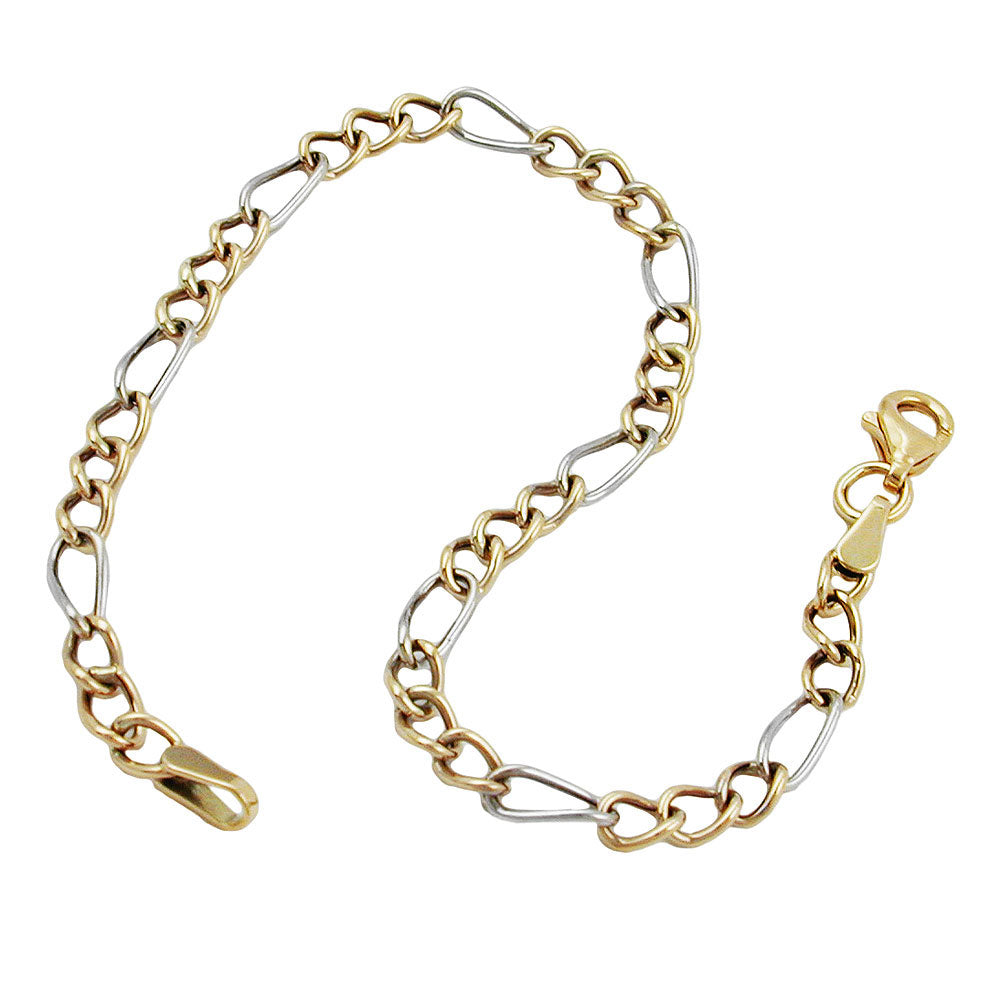 Armband 3,6mm Figaro Panzer bicolor 9Kt GOLD