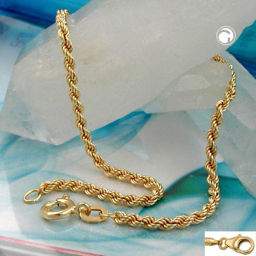 Kette 2mm Kordelkette 9Kt GOLD