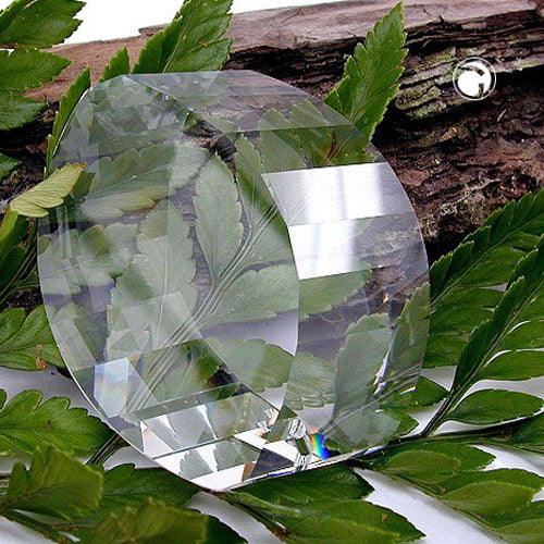 Fensterschmuck „50×45 mm facettierter Suncatcher Kreisylinder“ – glasklar & lichtreflektierend