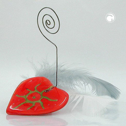 Fotoständer „46×46 mm Herz aus Glas“ – orange & liebevoll glänzend