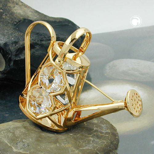 Tischdekoration „58×80 mm Gießkanne mit Glas-Steinen“ – goldglänzend & verspielt